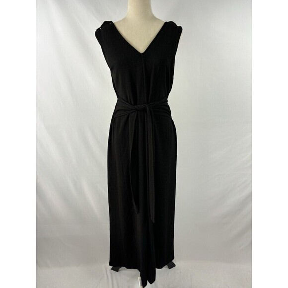 ASTR the Label Jumpsuit Black Medium Cropped Sleeveless Pockets Wide Leg - Picture 5 of 12